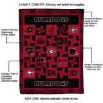 georgia bulldogs helmet heart red quilt blanket best selling