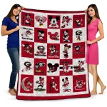 georgia bulldogs mickey mouse motif red white quilt blanket best selling