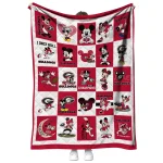 georgia bulldogs mickey mouse motif red white quilt blanket best selling