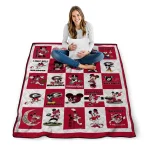 georgia bulldogs mickey mouse motif red white quilt blanket best selling