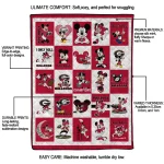 georgia bulldogs mickey mouse motif red white quilt blanket best selling
