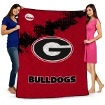Georgia Bulldogs Paint Trail Red Quilt Blanket 1 georgia bulldogs paint trail red quilt blanket best selling