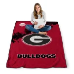 georgia bulldogs paint trail red quilt blanket best selling