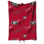 georgia bulldogs sketch lines red quilt blanket best selling