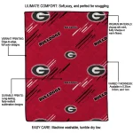 georgia bulldogs sketch lines red quilt blanket best selling