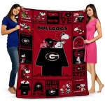 georgia bulldogs snoopy love red quilt blanket best selling