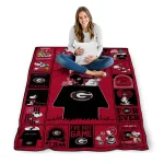 georgia bulldogs snoopy love red quilt blanket best selling