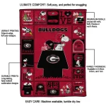 georgia bulldogs snoopy love red quilt blanket best selling