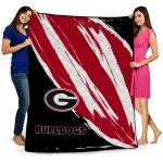 georgia bulldogs stroke art red white quilt blanket best selling
