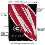 georgia bulldogs stroke art red white quilt blanket best selling