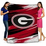georgia bulldogs wild lines red white quilt blanket best selling