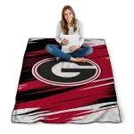 georgia bulldogs wild lines red white quilt blanket best selling