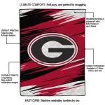 georgia bulldogs wild lines red white quilt blanket best selling