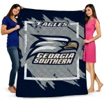 georgia southern eagles block border blue quilt blanket best selling