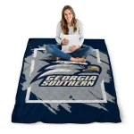 georgia southern eagles block border blue quilt blanket best selling