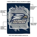 georgia southern eagles block border blue quilt blanket best selling