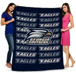 georgia southern eagles bold red blue quilt blanket best selling