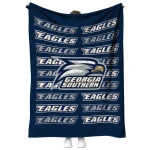 georgia southern eagles bold red blue quilt blanket best selling