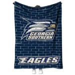 georgia southern eagles brick grid blue quilt blanket best selling