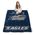 georgia southern eagles brick grid blue quilt blanket best selling