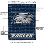 georgia southern eagles brick grid blue quilt blanket best selling