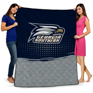 georgia southern eagles dot illusion blue quilt blanket best selling