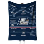 georgia southern eagles handdrawn stripes blue quilt blanket best selling