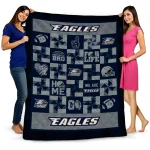 georgia southern eagles helmet heart blue quilt blanket best selling