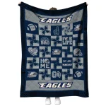 georgia southern eagles helmet heart blue quilt blanket best selling