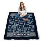 georgia southern eagles helmet heart blue quilt blanket best selling