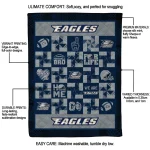 georgia southern eagles helmet heart blue quilt blanket best selling