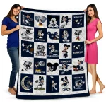 georgia southern eagles mickey mouse motif blue white quilt blanket best selling