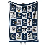 georgia southern eagles mickey mouse motif blue white quilt blanket best selling