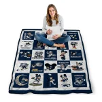 georgia southern eagles mickey mouse motif blue white quilt blanket best selling