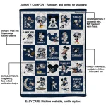 georgia southern eagles mickey mouse motif blue white quilt blanket best selling