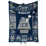 georgia southern eagles snoopy love blue quilt blanket best selling