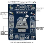 georgia southern eagles snoopy love blue quilt blanket best selling