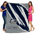 georgia southern eagles stroke art blue white quilt blanket best selling