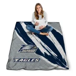 georgia southern eagles stroke art blue white quilt blanket best selling