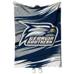 georgia southern eagles wild lines blue white quilt blanket best selling