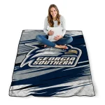 georgia southern eagles wild lines blue white quilt blanket best selling