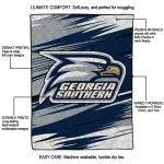 georgia southern eagles wild lines blue white quilt blanket best selling
