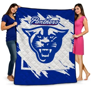 georgia state panthers block border blue quilt blanket best selling