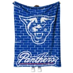 georgia state panthers brick grid blue quilt blanket best selling