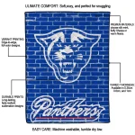 georgia state panthers brick grid blue quilt blanket best selling