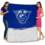 georgia state panthers dot illusion blue quilt blanket best selling