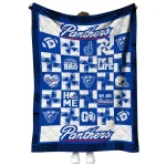 georgia state panthers helmet heart blue quilt blanket best selling