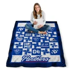 georgia state panthers helmet heart blue quilt blanket best selling