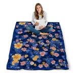 georgia state panthers hibiscus foliage blue quilt blanket best selling
