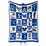 georgia state panthers mickey mouse motif blue white quilt blanket best selling